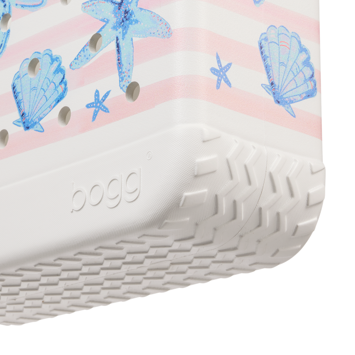 Baby Bag - Pink Stripes & Blue Shells