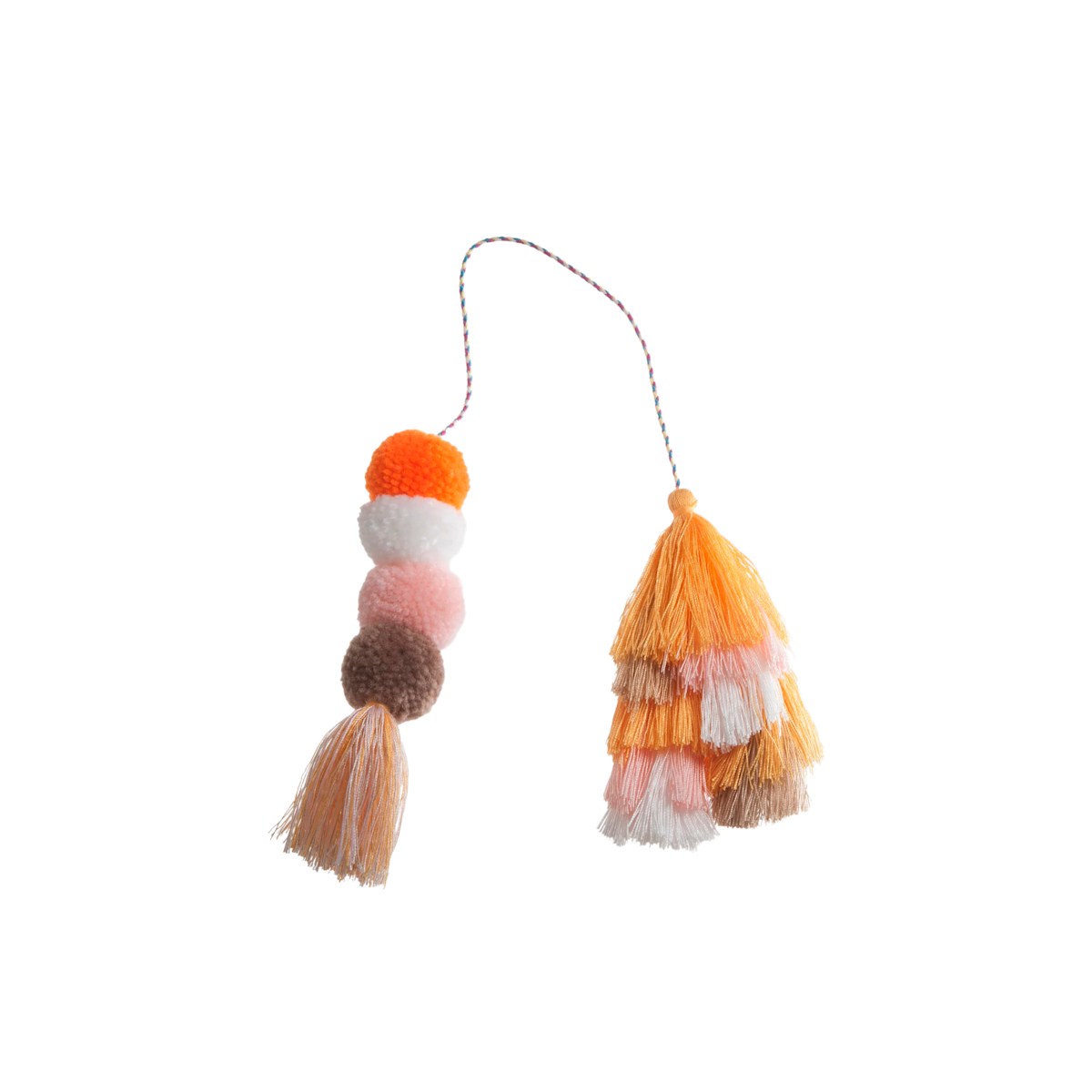 Bag Bauble - Creamsicle Double Tassel