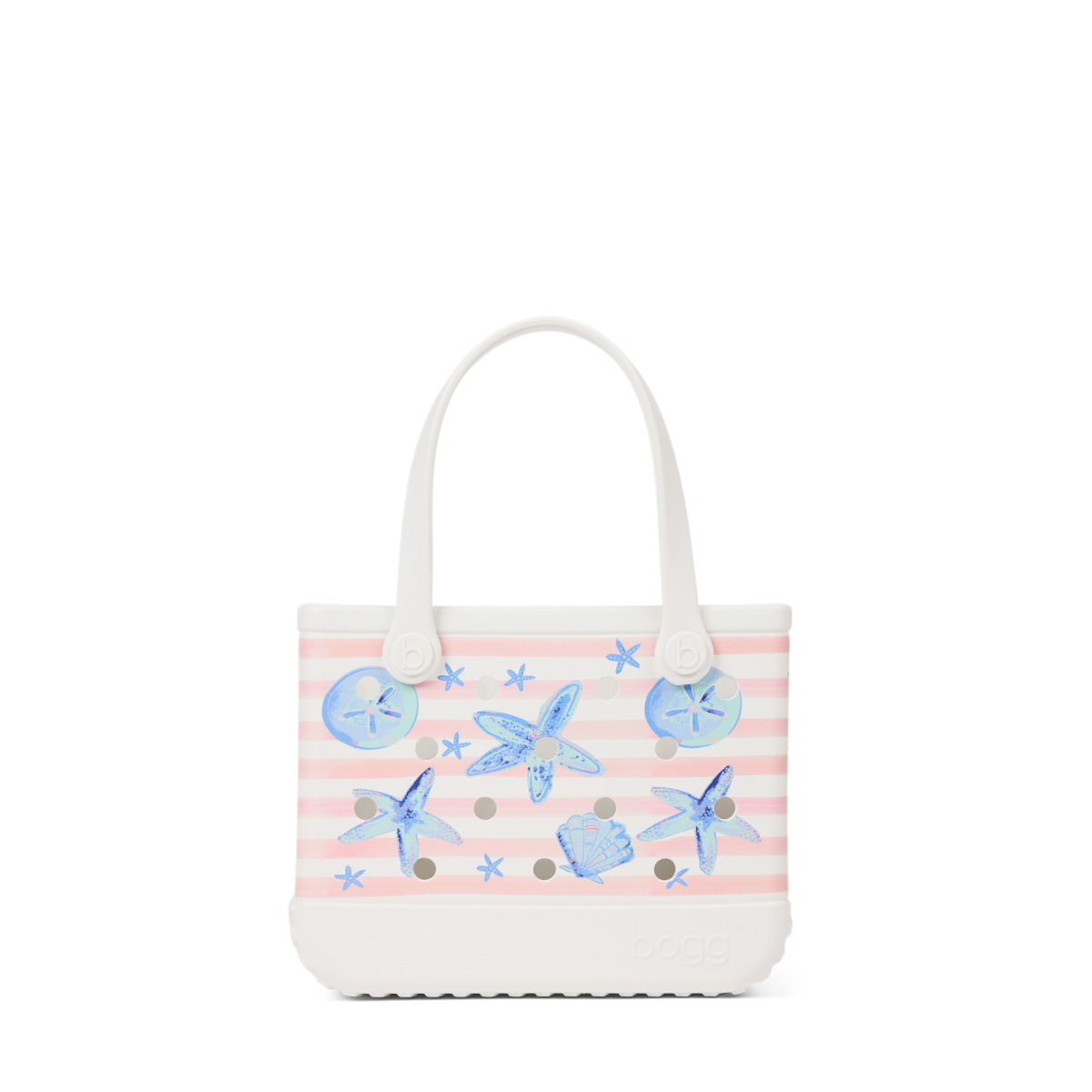 Bitty Bag - Pink Stripes & Blue Shells