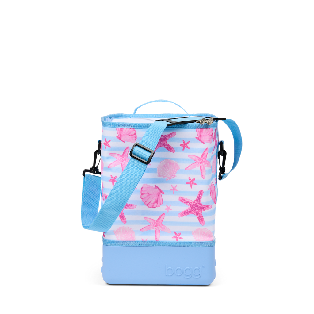Brrr and a Half Cooler Insert - Blue Stripes & Pink Shells