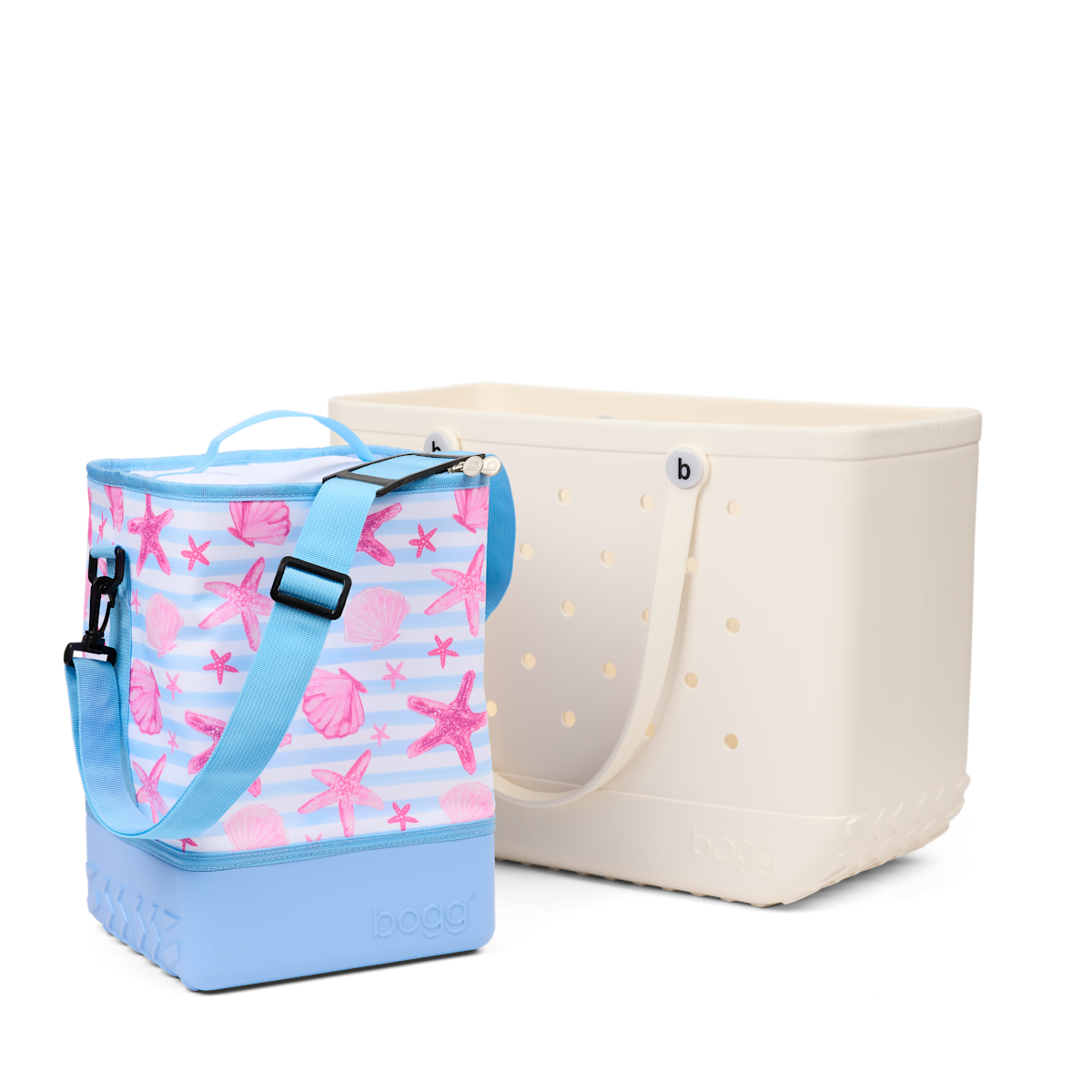 Brrr and a Half Cooler Insert - Blue Stripes & Pink Shells